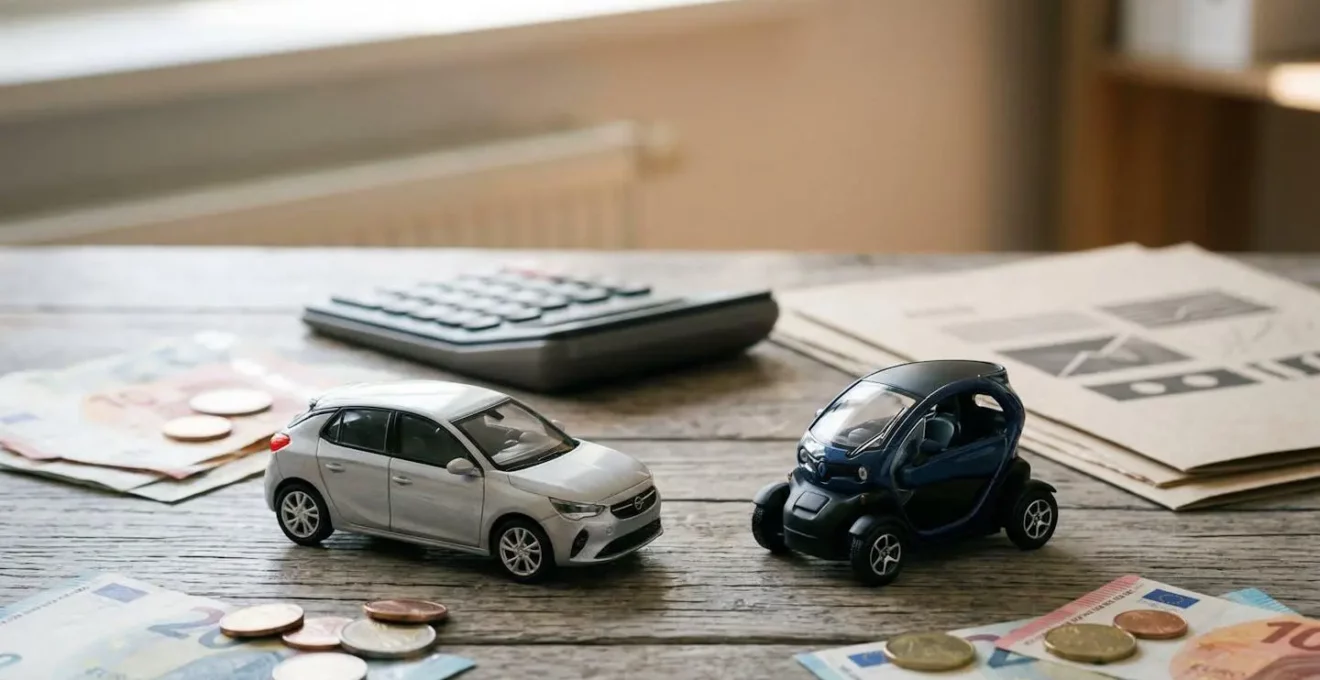 Illustration montrant les enjeux financiers de l'assurance pour voiture sans permis face aux citadines classiques