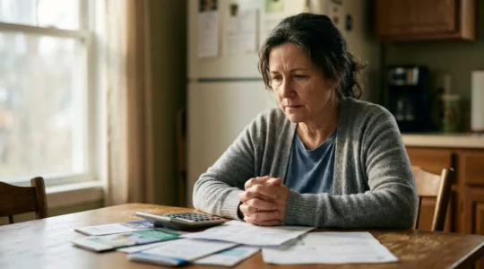 Scène évoquant les frais d'hospitalisation et l'anxiété financière liée au forfait journalier
