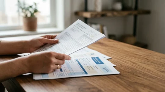 Patient consultant son relevé de remboursement de mutuelle avec document médical